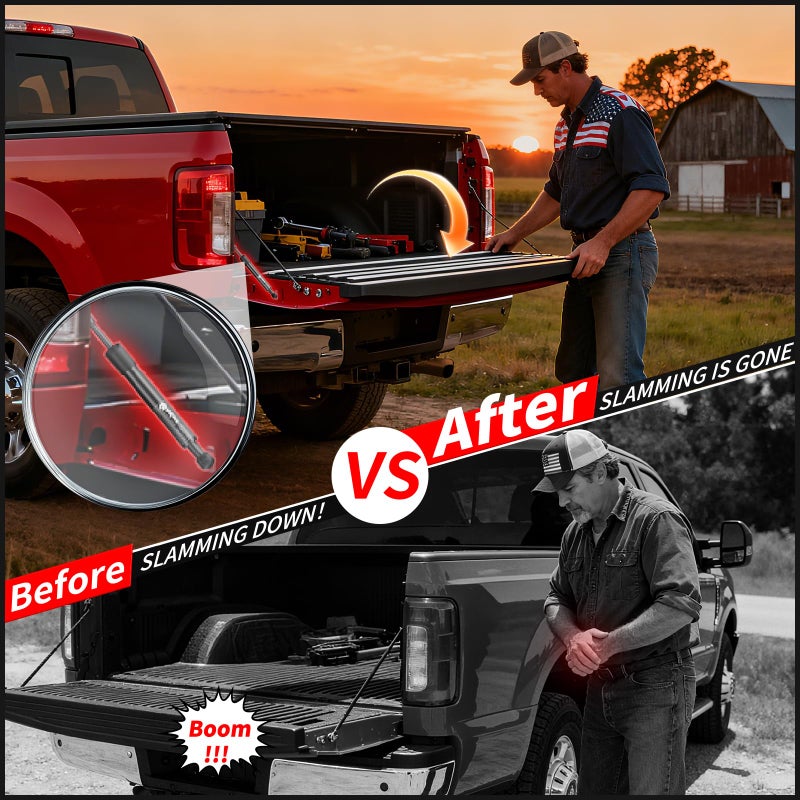 IAQWE Truck Tailgate Assist Shock 43301 fit for Ram 1500 2500 3500 2009-2018, Ram Classic 2019, Red - Image 3